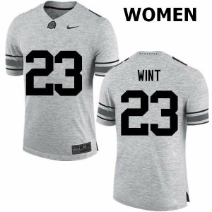 NCAA Ohio State Buckeyes Women's #23 Jahsen Wint Gray Nike Football College Jersey SBQ2045AU